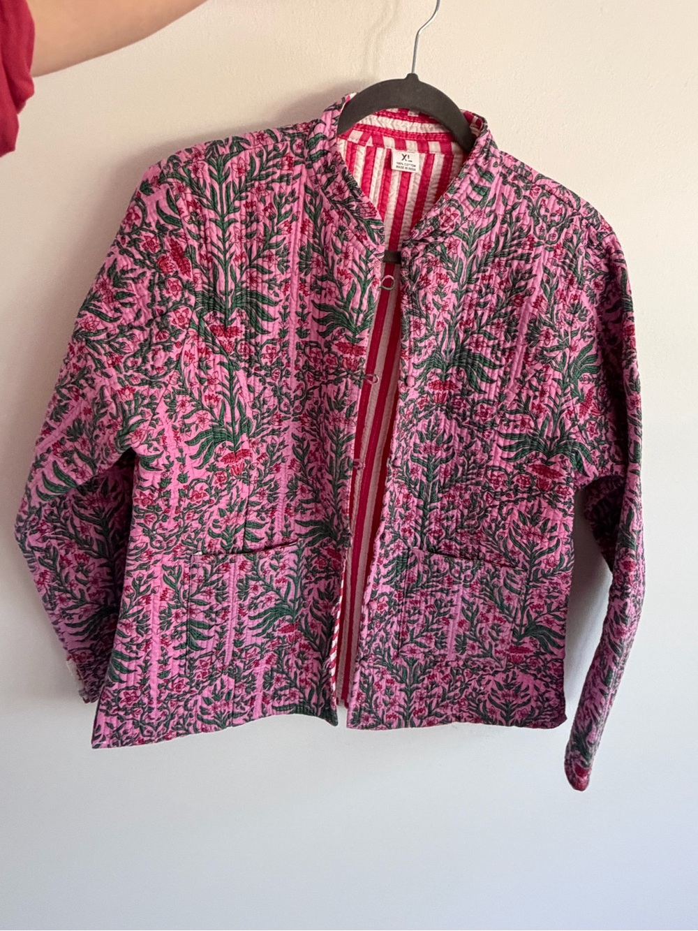 Quilted Pink Floral Jacket - Women